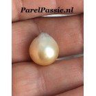 Zuidzee zoutwaterparel 12-13mm wit tot licht goud kleur ook mooi voor ring  boren is optie  y