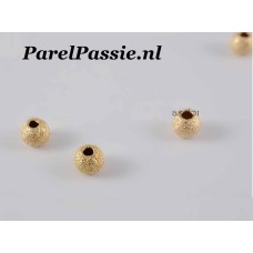 Gouden balletjes 4mm diamant schittering rond 14k goud per stuks  y