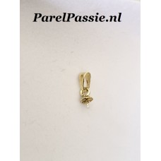 Gouden hanger met 6mm inhaakoog kap 4mm en pinnetje, 14k  585, parel los kopen  y