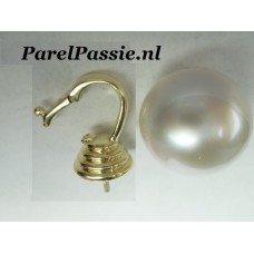 Gouden hanger clip pin kap zonder parel 14k 585 JKa  y