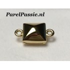 Magneetslot voor armband zilver verguld 10mm vierkant JKa 925  stevig  y