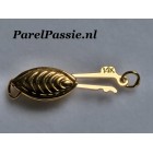 Gouden slotje voor parelketting fijn 14k geelgouden 4 x 6 x11mm veiligheidslot  y