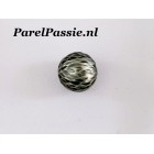 Tahiti parel zwarte ronde facet geslepen grote 12.7mm zoutwaterparel geheel geboord  y