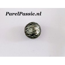 Tahiti parel zwarte ronde facet geslepen grote 12.7mm zoutwaterparel geheel geboord  y